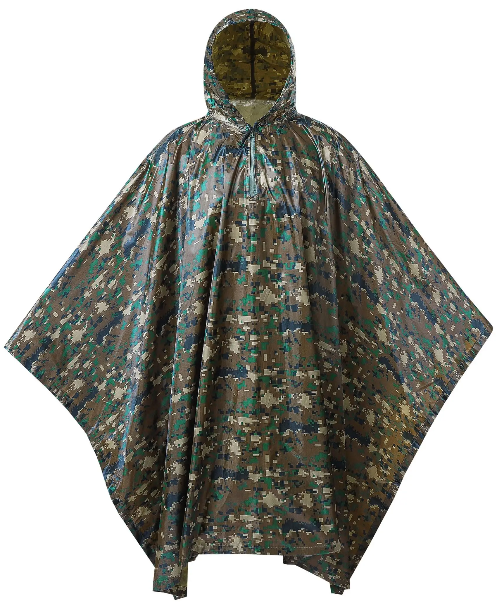wholesale camouflage outdoors durable Portable Reuse Easy to clean waterproof custom raincoat