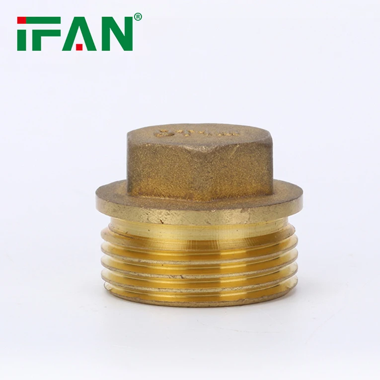 IFAN Easily Installation Pipe Fitting Brass 1/4'-2' Customized Plug Brass Thread Fitting