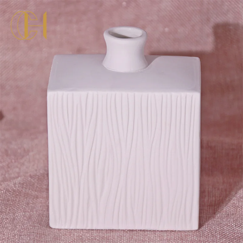 C&H New Style Stripped Hot Sale Reed Diffuser Home Fragrance Wholesale Homeware Ceramic Reed Diffuser And Candle Jar Set