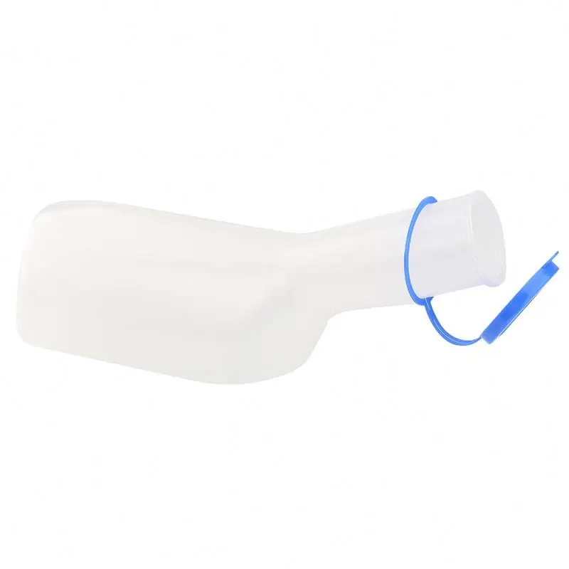 Good quality reusable 1000ml capacity transparent blue male urinal portable