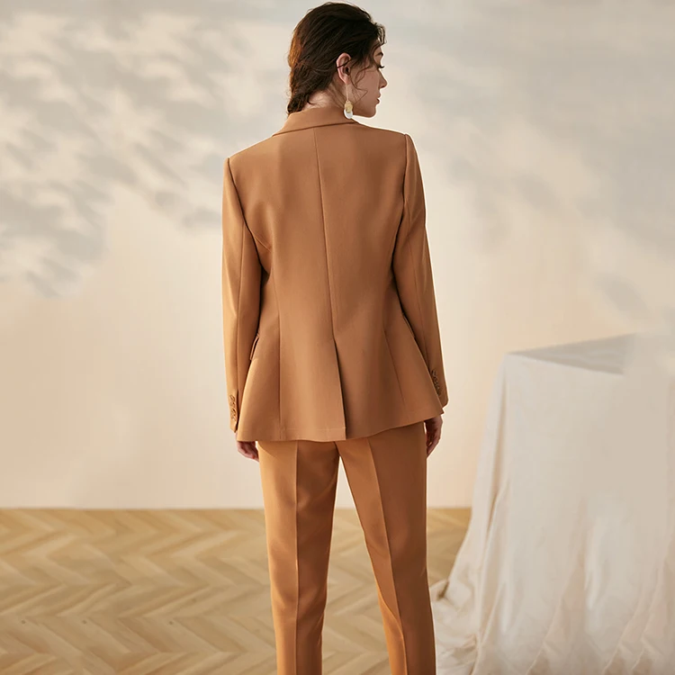 
Casual Female Tuxedo Blazer Commuting Jacket Straight Trousers OL Lady Office Wear For Women Two Piece Pants Custom Suits 