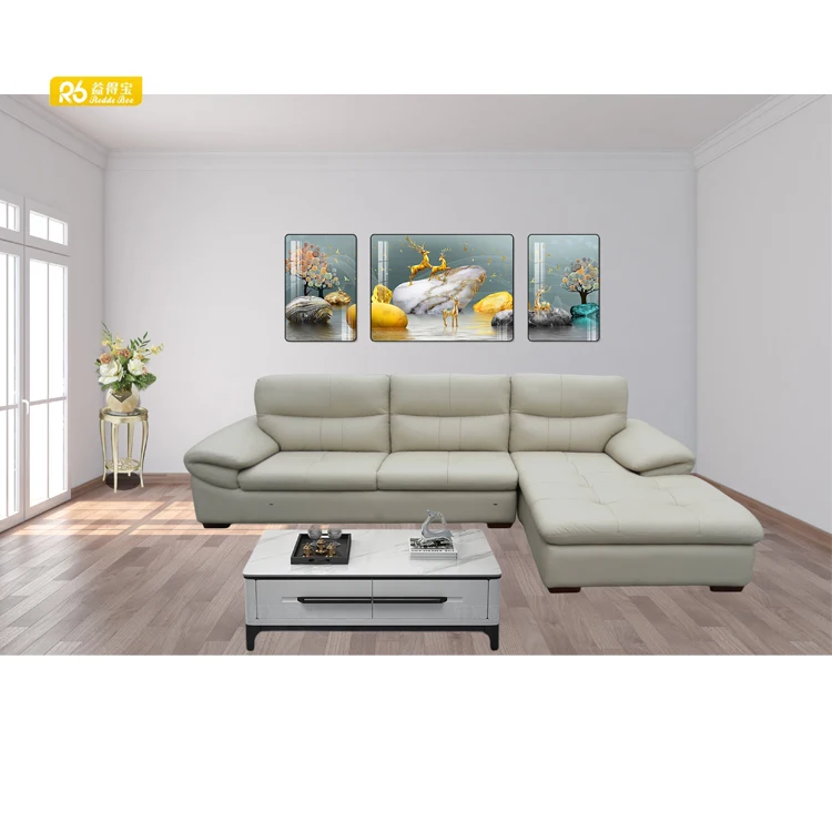 Hot sale elegant living room furniture sets Chinese factory product euro sofa set design L shape corner sofa set 6815