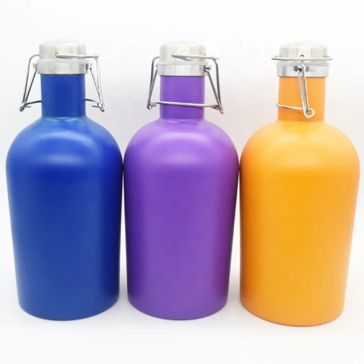 2L Stainless Steel 304 Food Grade Beer bottles Beer Growler Beer Keg Wholesale Double Wall 18/8 Insulated Vacuum with lid