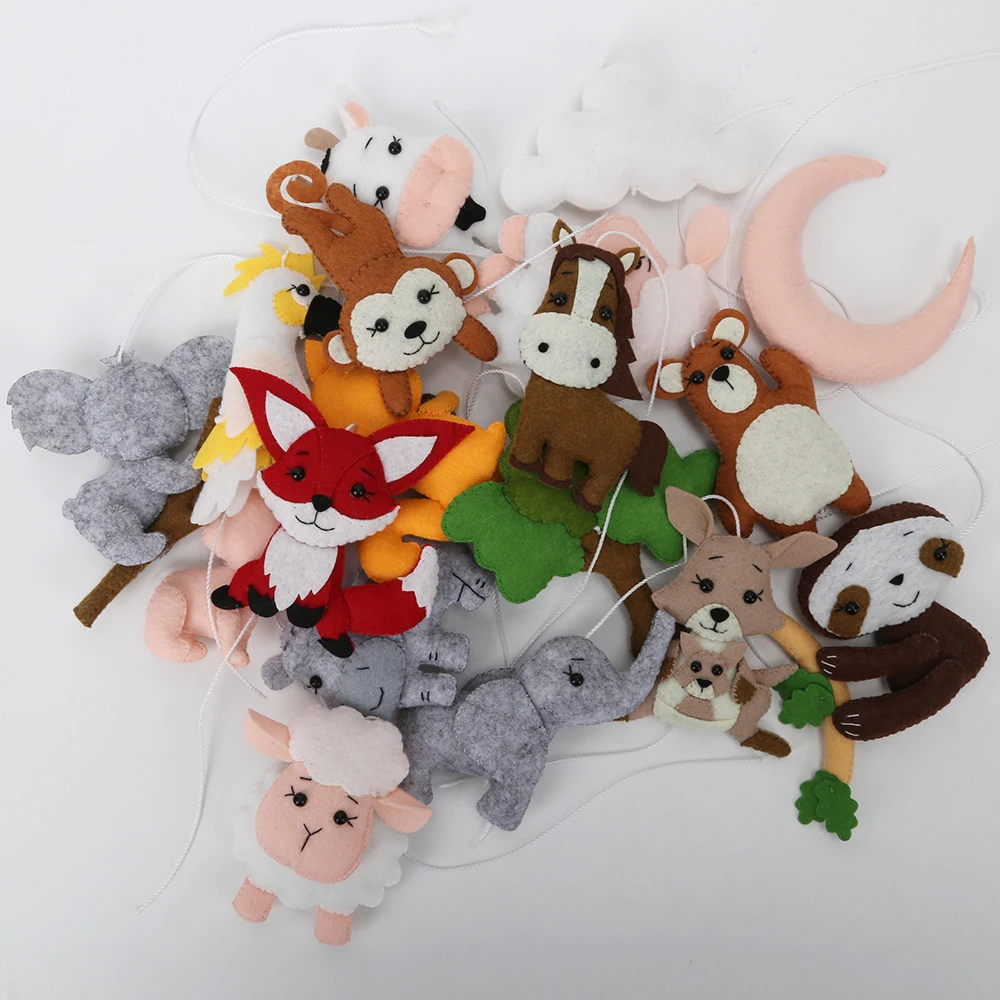Hot Selling Cheap Unique Item Stuffed Safari Animals Toys Felt Education Toy Koala Cow Fox Elephant Sheep Handmade