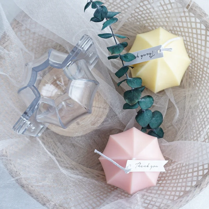 DM531 Round Ball Cactus Acrylic Candle Mold Octagonal Spherical Plastic Wax Mould For Home Decoration