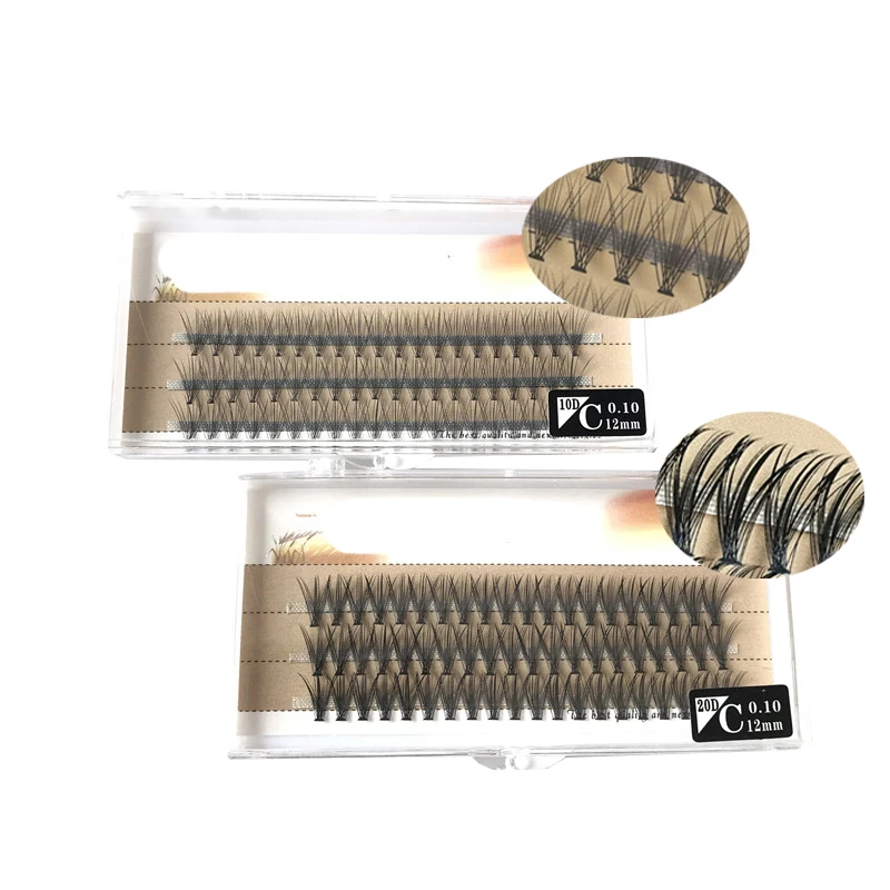 
Wholesale 0.07/0.10mm 10d 20d heat bonded premade fans cluster eyelash extension 
