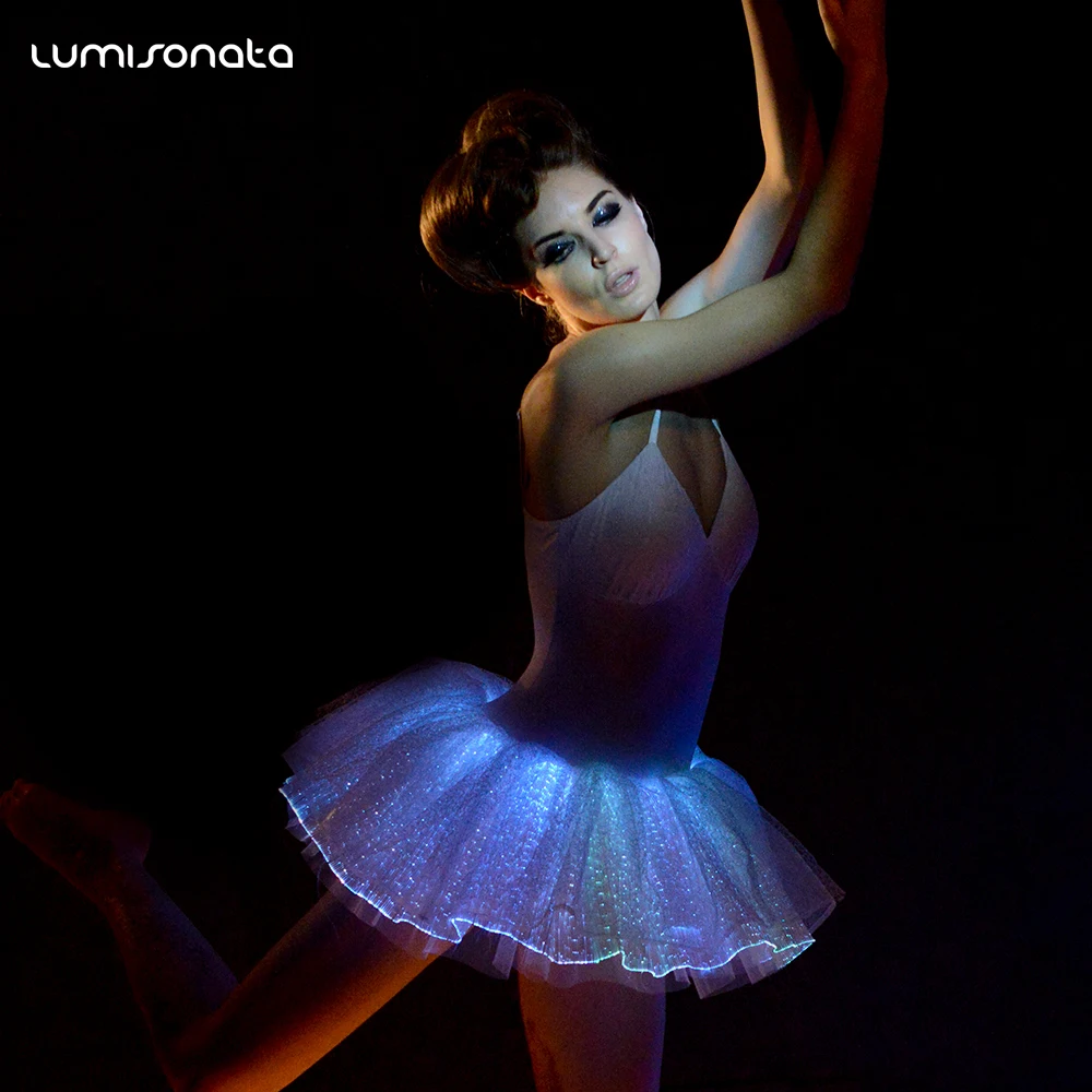 Wholesale Ladies Light-up Clothing Ballet Flower Stage Costume For Girls With RGB LED Lights Clohtes That Shine In The Dark