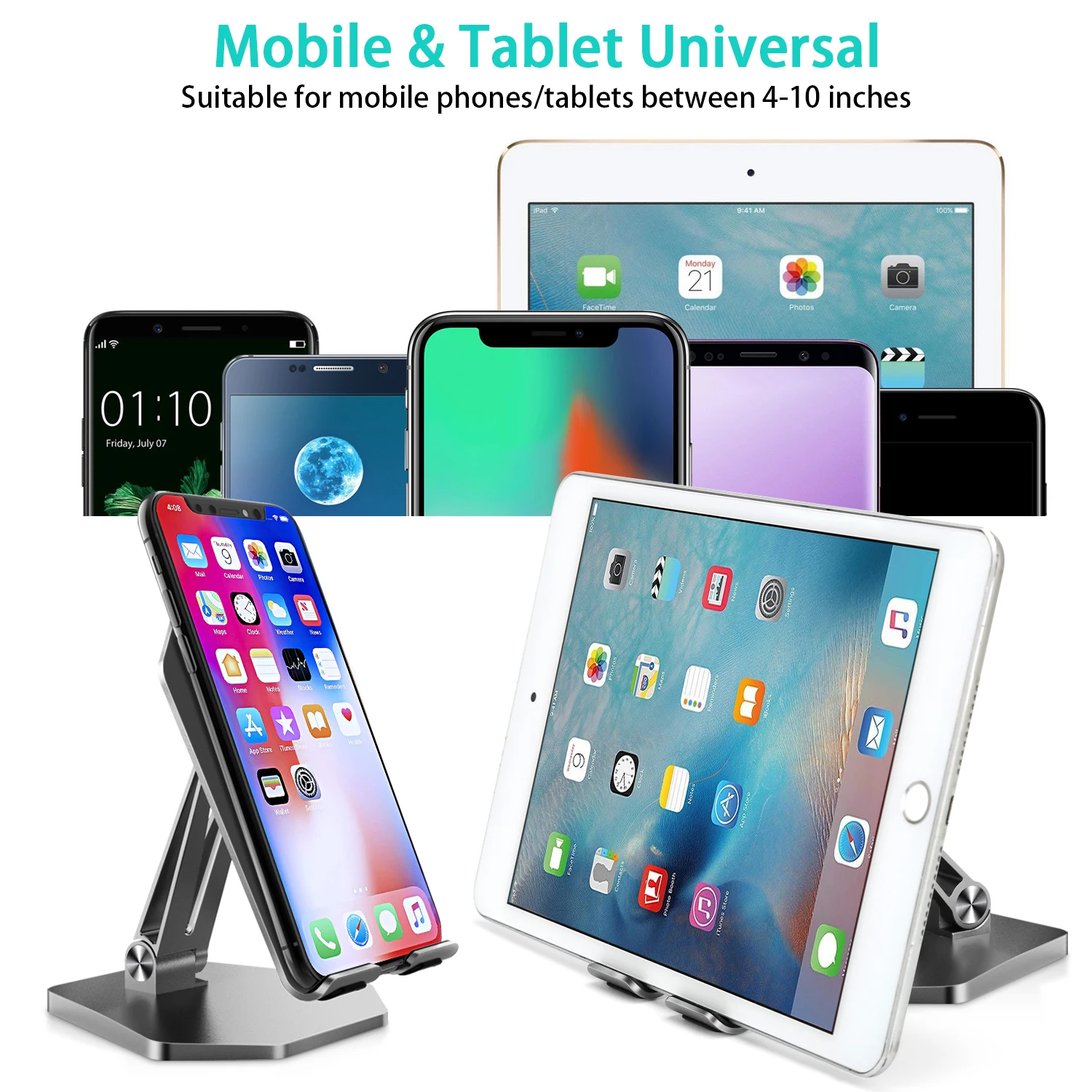 
Drop shipping 15W portable fast charger 180 degree free adjust PD3.0 15W mobile Ipad aluminium holder wireless charger 