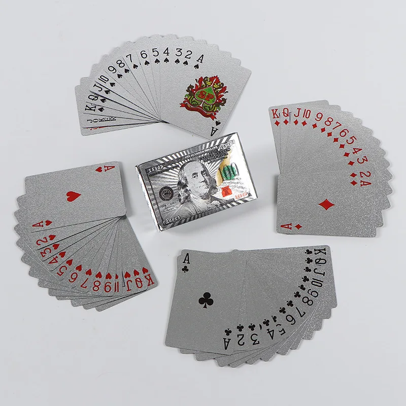 Custom your design waterproof gold/sliver/black foil playing card custom colorful gold Customized playing cards poker cards