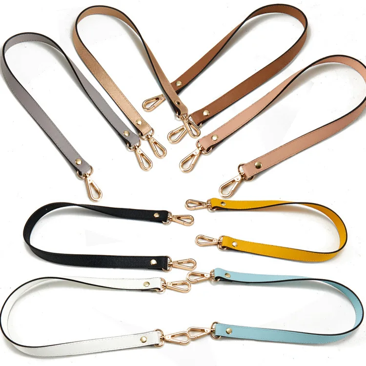 Wholesale multiple colors 60cm length short bag straps real leather handbag handle strap