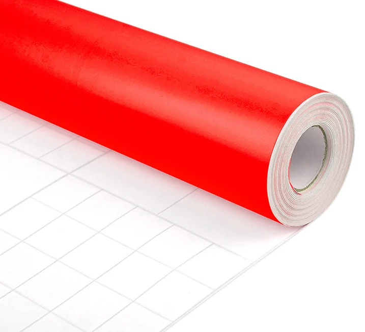 Opaque Colored PVC Sticker Solid Color Self Adhesive PVC Rolls 45CM Wide Colored Vinyl Roll