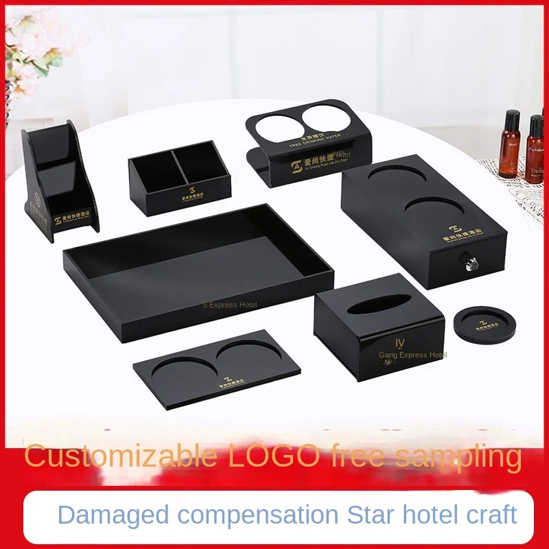 Hotel dental box acrylic hotel toiletries Room consumable tissue tray remote control storage