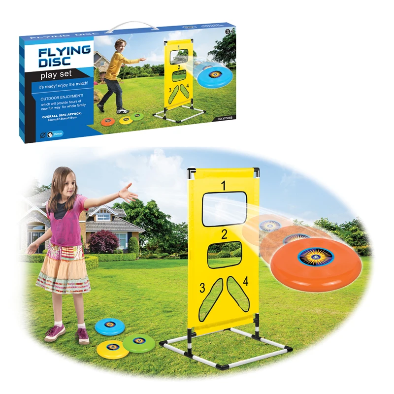 Outdoor Sport Flying Disk Toss Throwing Target Rack Toy Stand Kids Flying Disc Toys