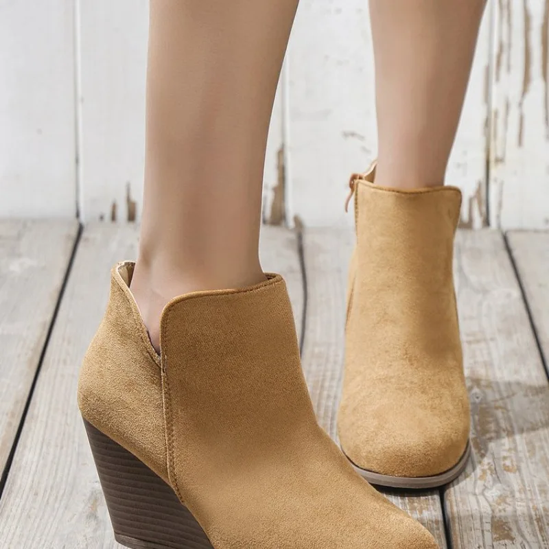 Lady Fashion Boots Wholesale Trending Shoes Ladies Women Winter Wear Shoe Block Heels Boots