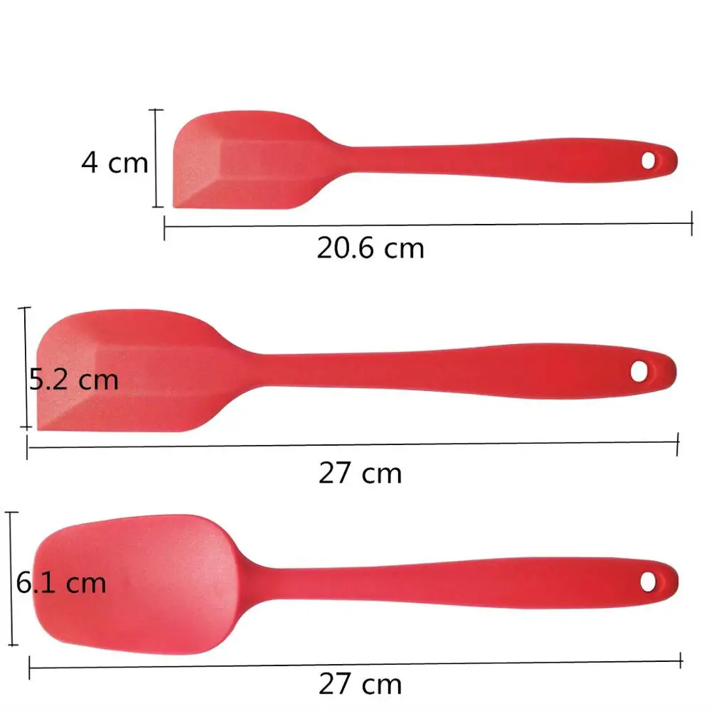 Silicone Kitchen Accessories Set Heat Resistant Pizza Mini Silicone Spatula Set Of 3
