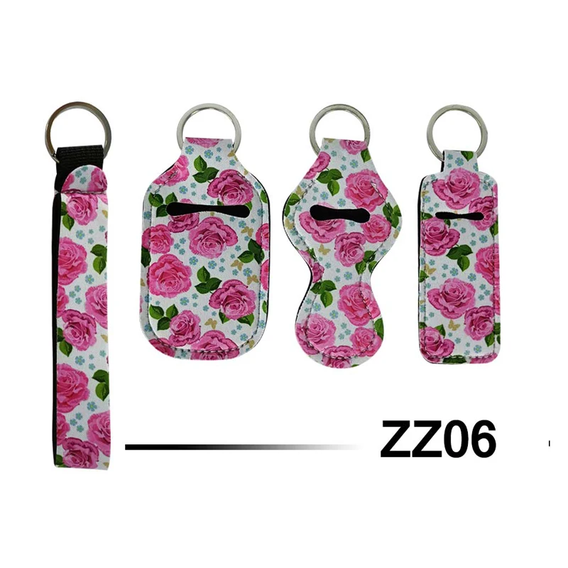 RTS Wholesale Custom Design Wrist Lanyards Keychain Chapstick Lip Gloss Holder Keychains Neoprene