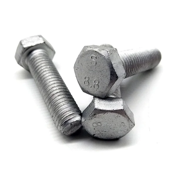 DIN933 DIN931 Stainless steel Hot Dip Galvanized 8.8 12.9 Grade Hexagon Full Half Thread Bolt With Nut Left Hand  Thread Custom