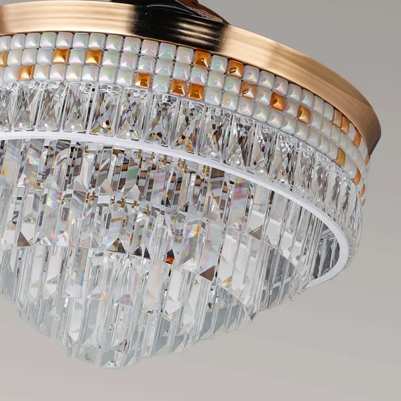D004 crystal chandelier fan with 42inch with remote control ceiling fans with crystal chandeliers
