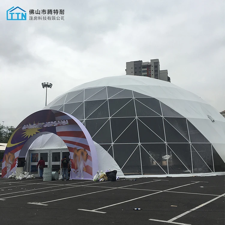 
Good Quality Outdoor Trade Show Use Geodesic Dome Tent White Transparent Waterproof PVC 10m Glamping Tents Dome 
