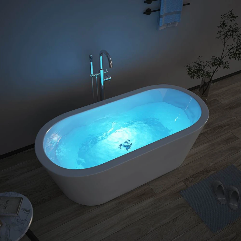 In Stock Factory White Bathroom Bathtub Acrylic Solid Surface Soaking Free Standing Bath Tub