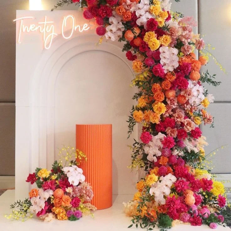 Party Decoration Acrylic PVC Wedding Arch Backdrop Stand Wedding Arches Artificial Flower Handwork Arch for Backdrop Decor
