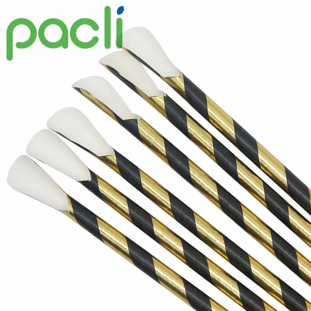 Eco Products Spoon Paper Straws Disposable Drinking Straws with spoon