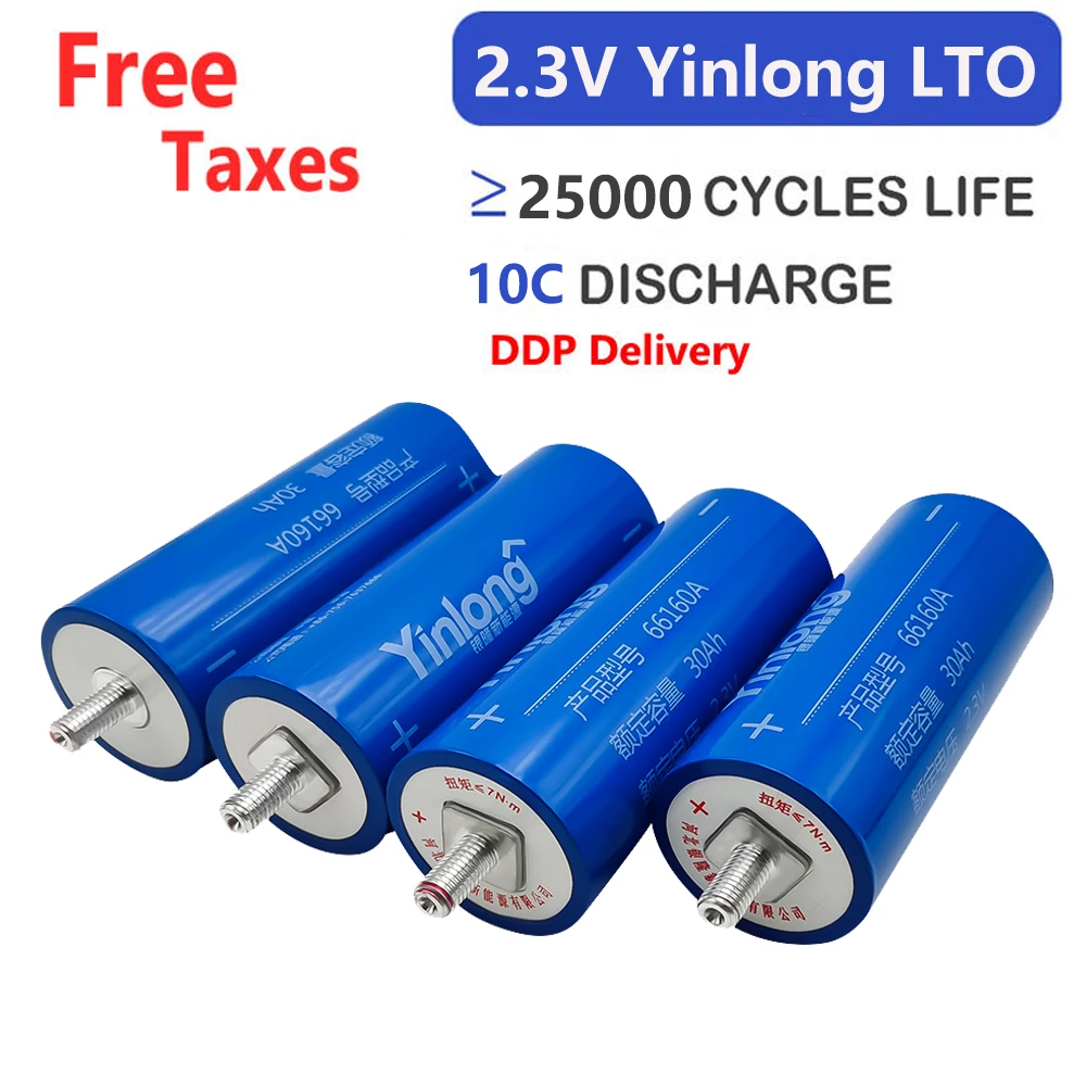 Yinlong Lto 2.3v 30ah 35ah 40ah 45ah 66160 Lithium Titanate Battery 30000 Cycles Batteries Battery Lto