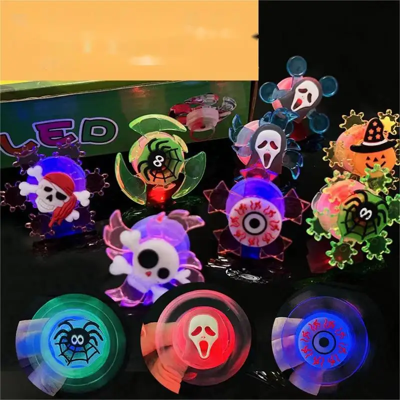 Customized LED Light Up Treat 3D Rings Toy Kids Adults Flashing Halloween Glow Rings