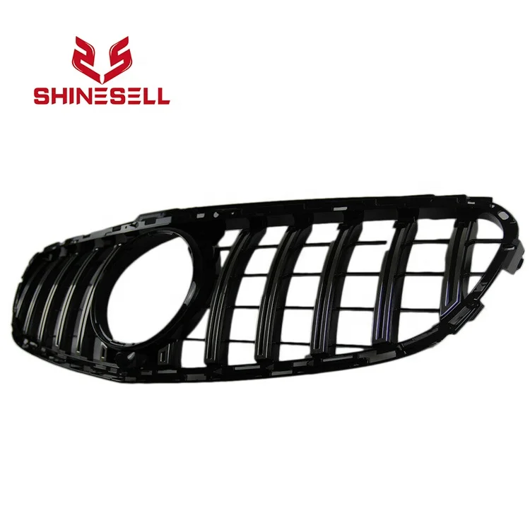 Black front grille with camera hole GT GTR grill  for Mercedes Benz W212 E CLASS E260 E300 E350 E400 2013 2014 2015