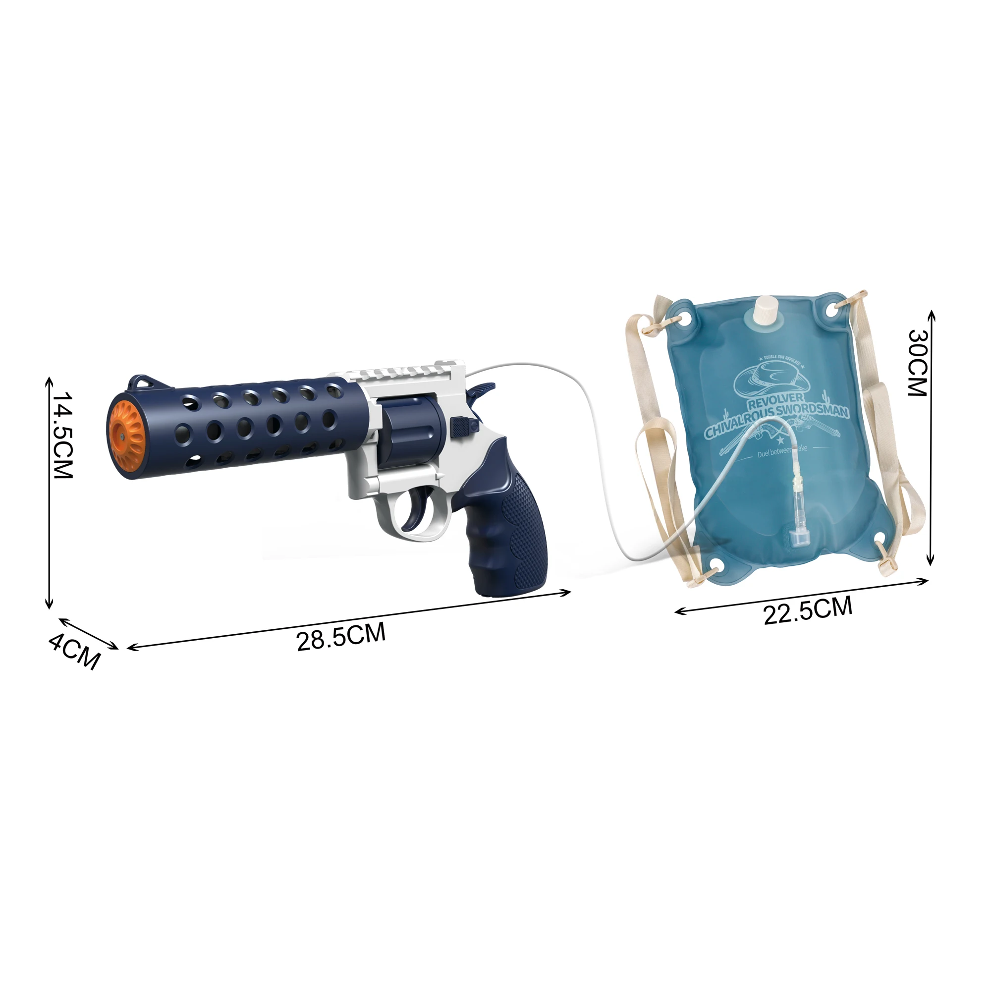 Summer Garden Single-Gun Revolver Automatic Backpack Water Gun For Kids