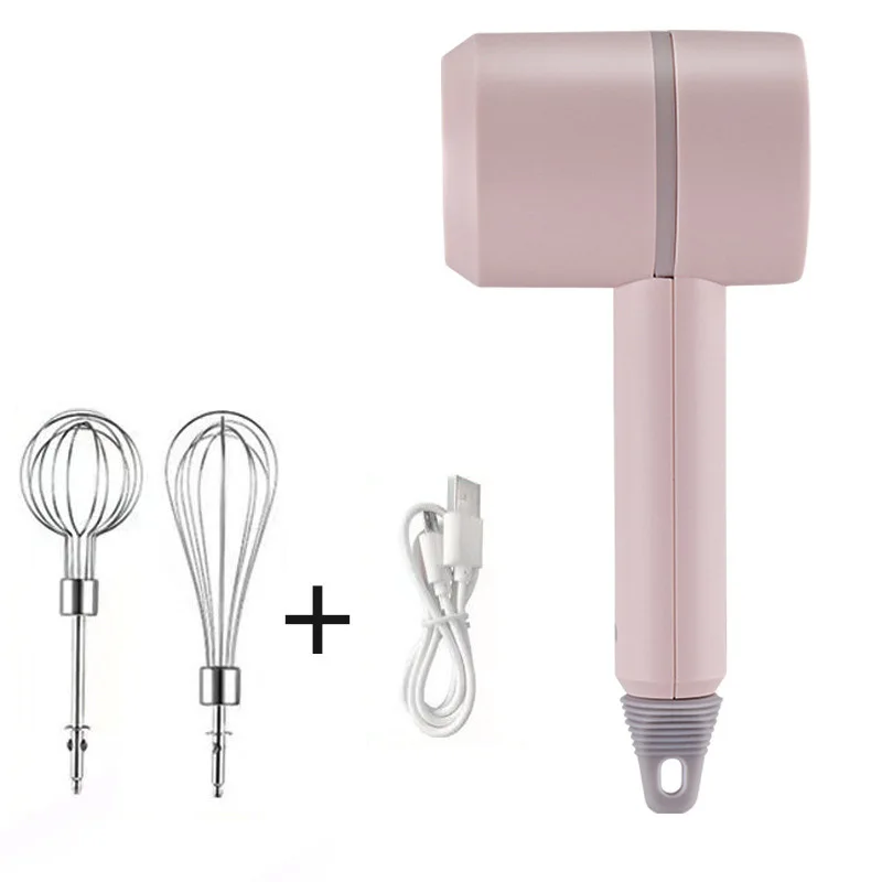 Portable Electric Cordless Handheld Mixer Lightweight USB Rechargeable Hand Mixer Stainless Steel Egg Whisk/