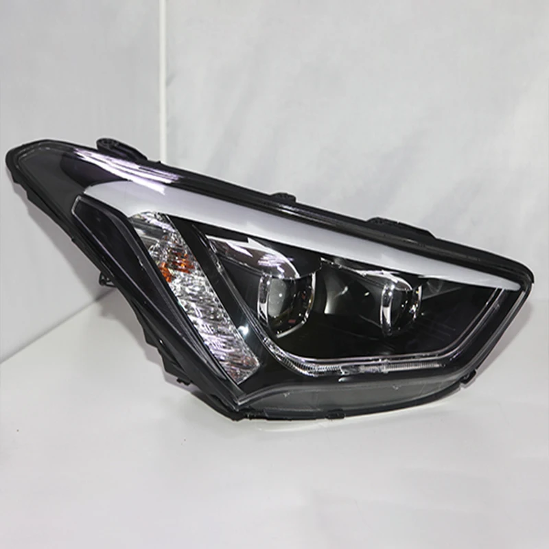 FOR  Hyundai New Santa IX45 LED Strip Head Light with Bi Xenon Projector Lens  2013-2014 Year TLZ