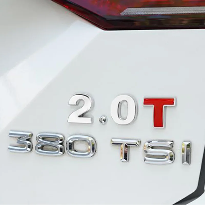 Metal Big Size English Letter Car Logo 3D Letter Body Sticker Alphanumeric Metal Body Word Label Tail Label Silvery/ Black Color