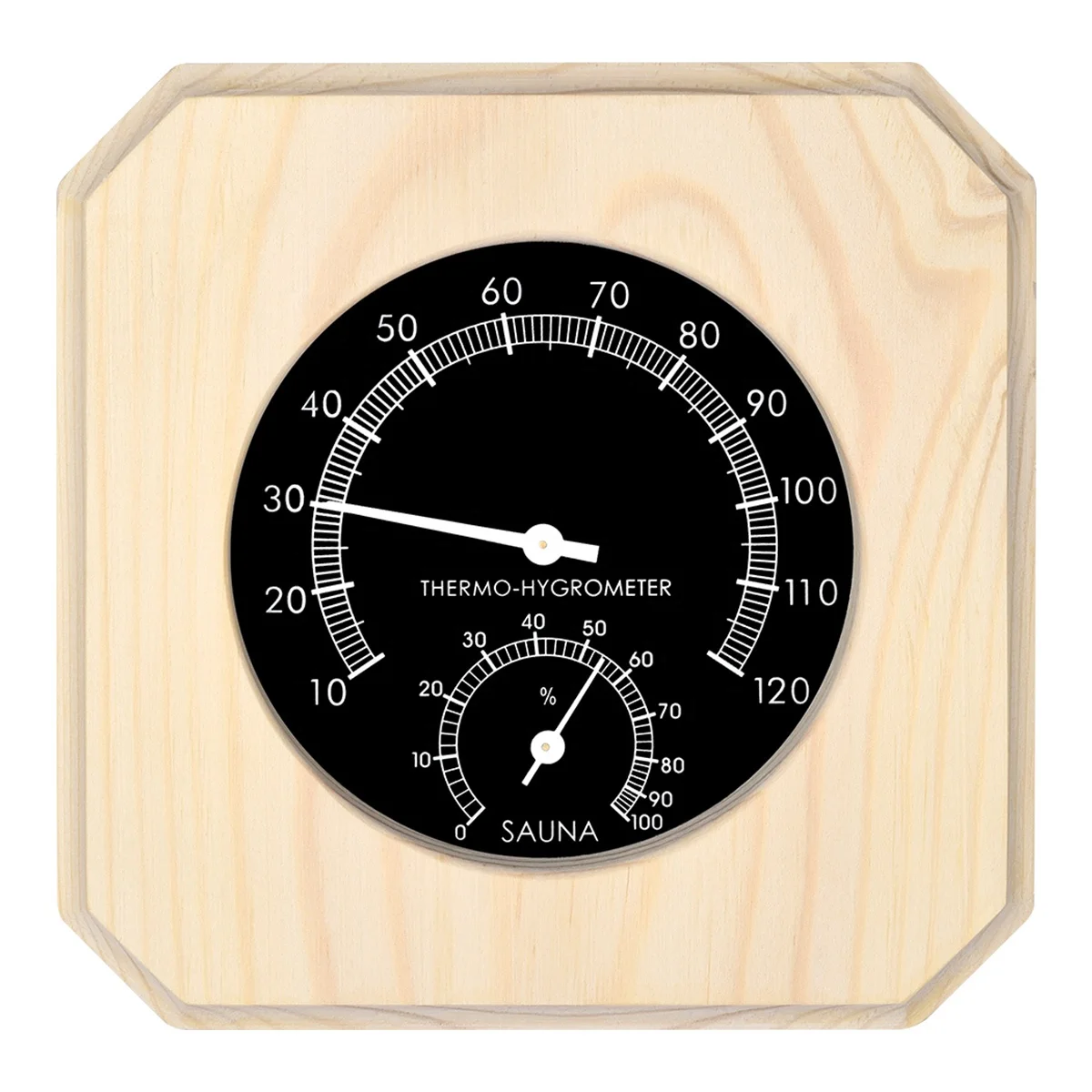 Digital Sauna thermometer and sauna hygrometer  with wooden frame for sauna room