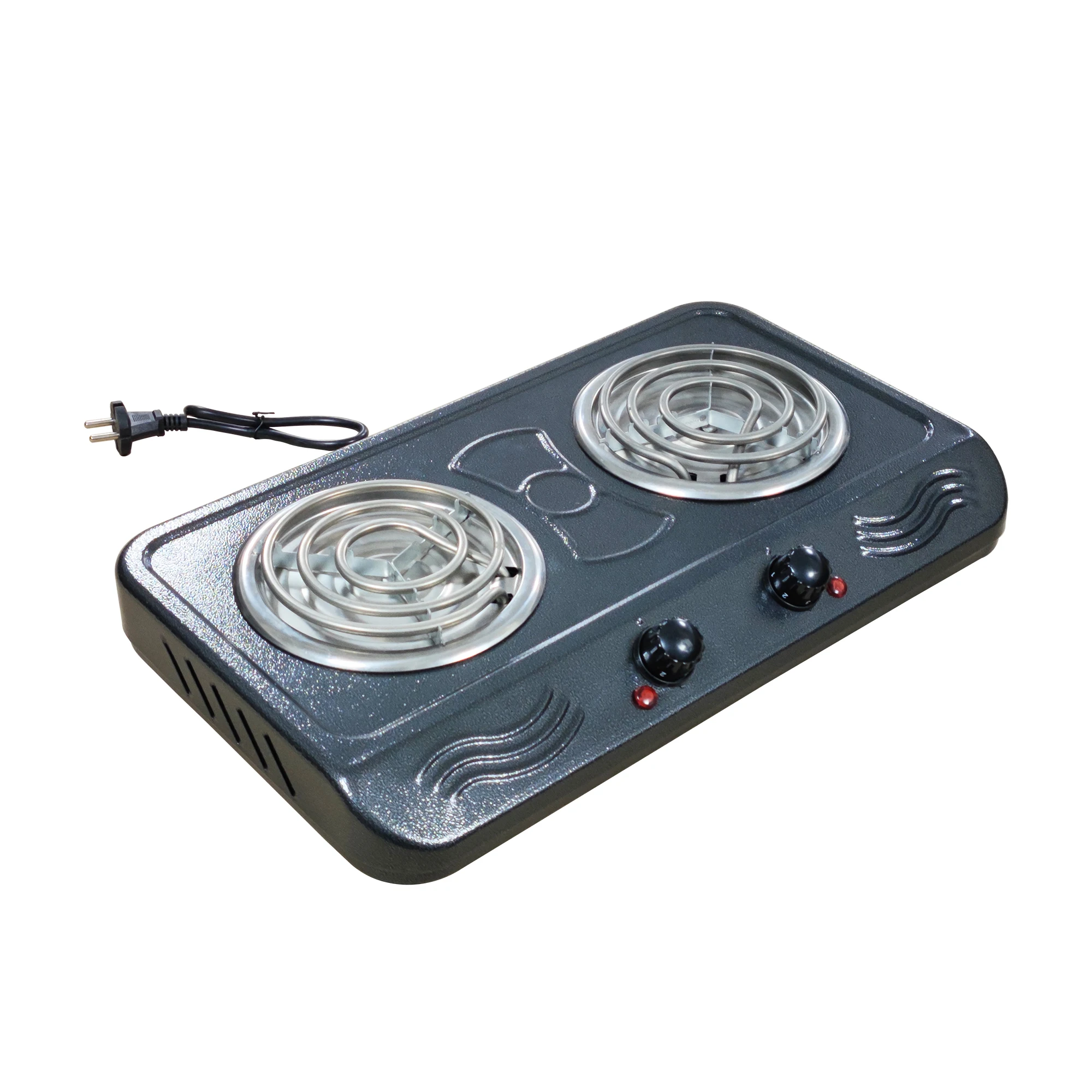 Stainless Steel Panel Double Coil Hot Plate 2000W Electric Stove