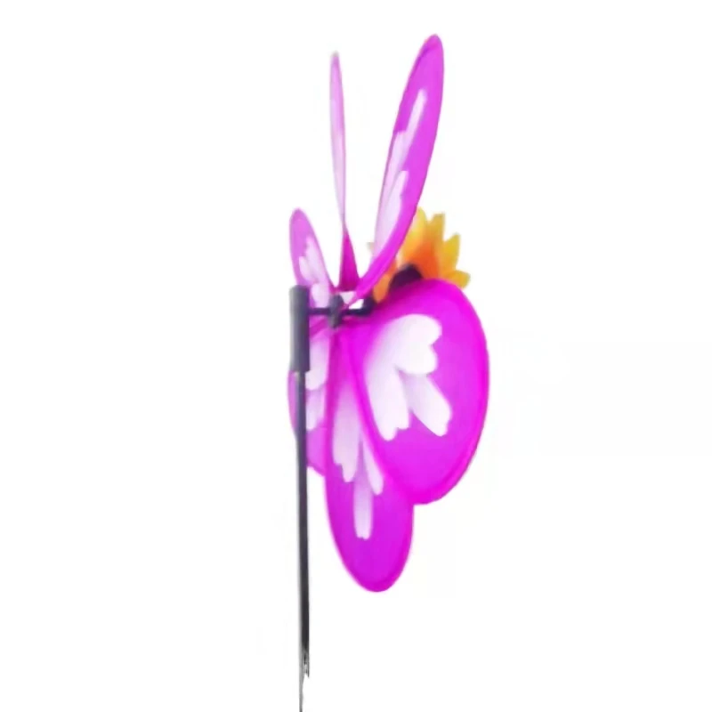 Outdoor Decorative Single Pinwheel Purple Sunflower Shaped Removable Toy Windmill For Sale