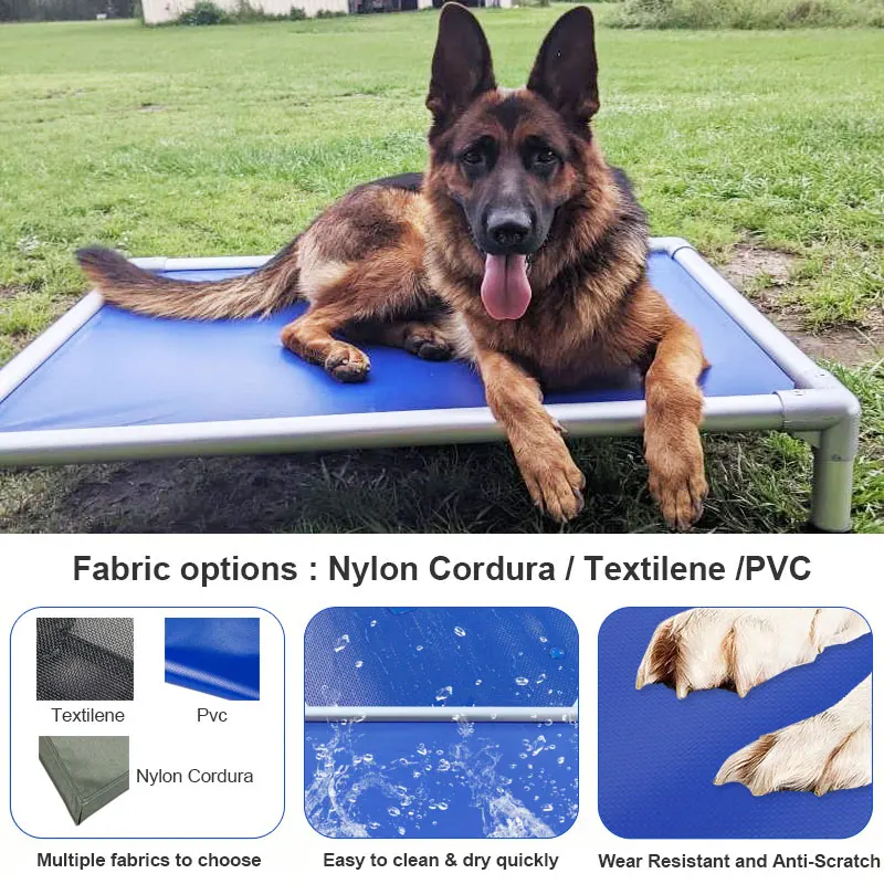 Camping Travel Summer Cooling Durable Aluminum Frame Dog Bed Breathable and Washable Fabric Nest Cooling Elevated Dogs Bed