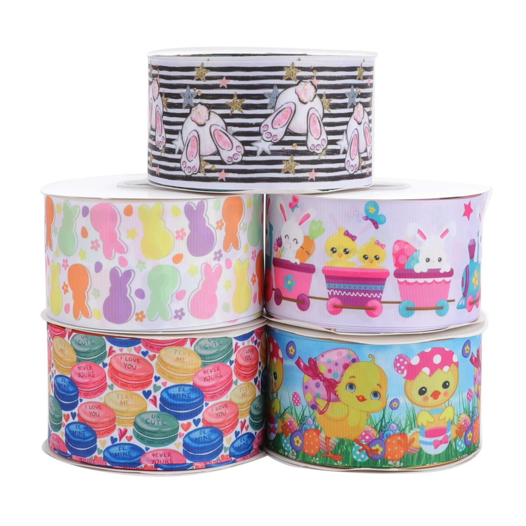 Printed ribbon 22MM 38MM 75MM Easter Series Cute Pattern Printed grosgrain ribbon printed Listones ribbon