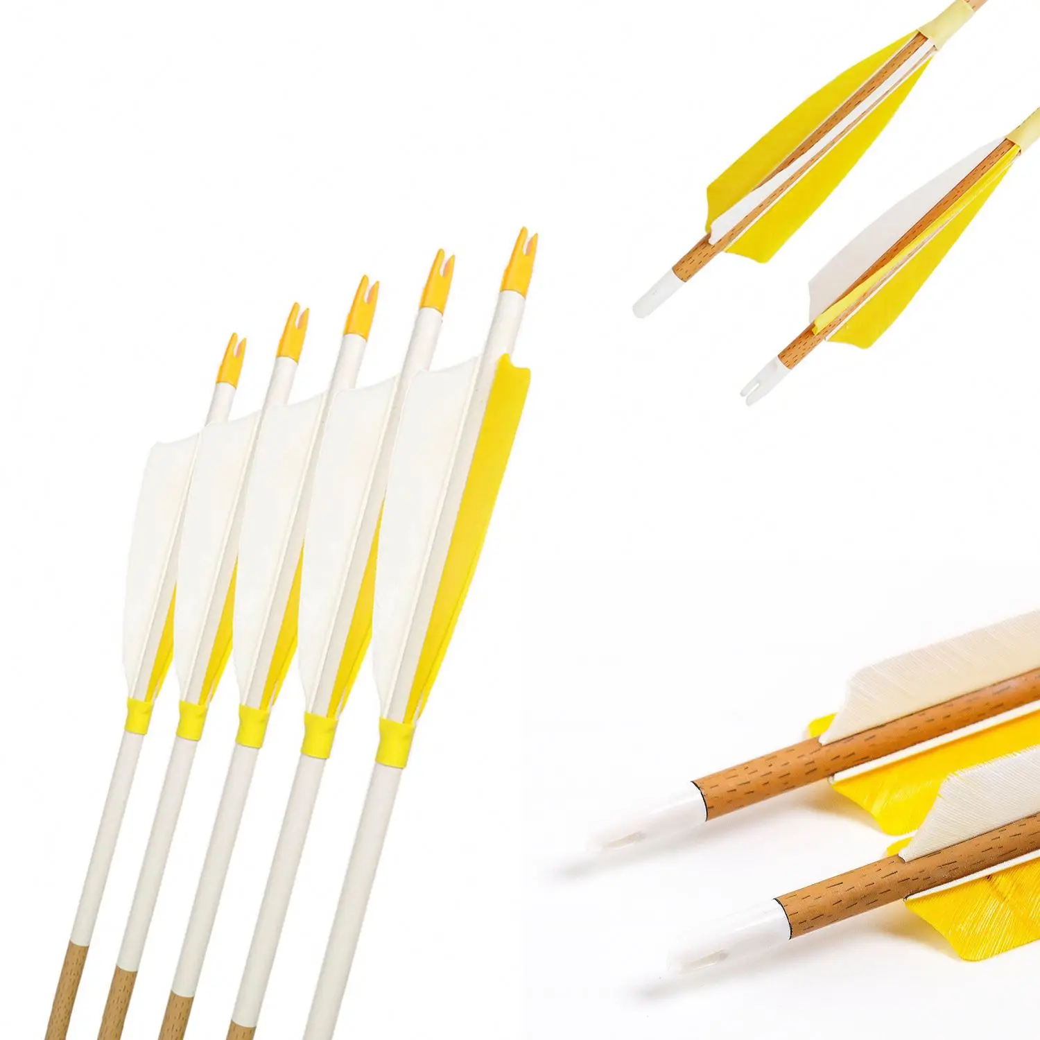 Pure Carbon Arrows with Real Turkey Feather Field Tips 340-500 Spine Hunting Arrow Shaft for Archery Outdoor Shooting