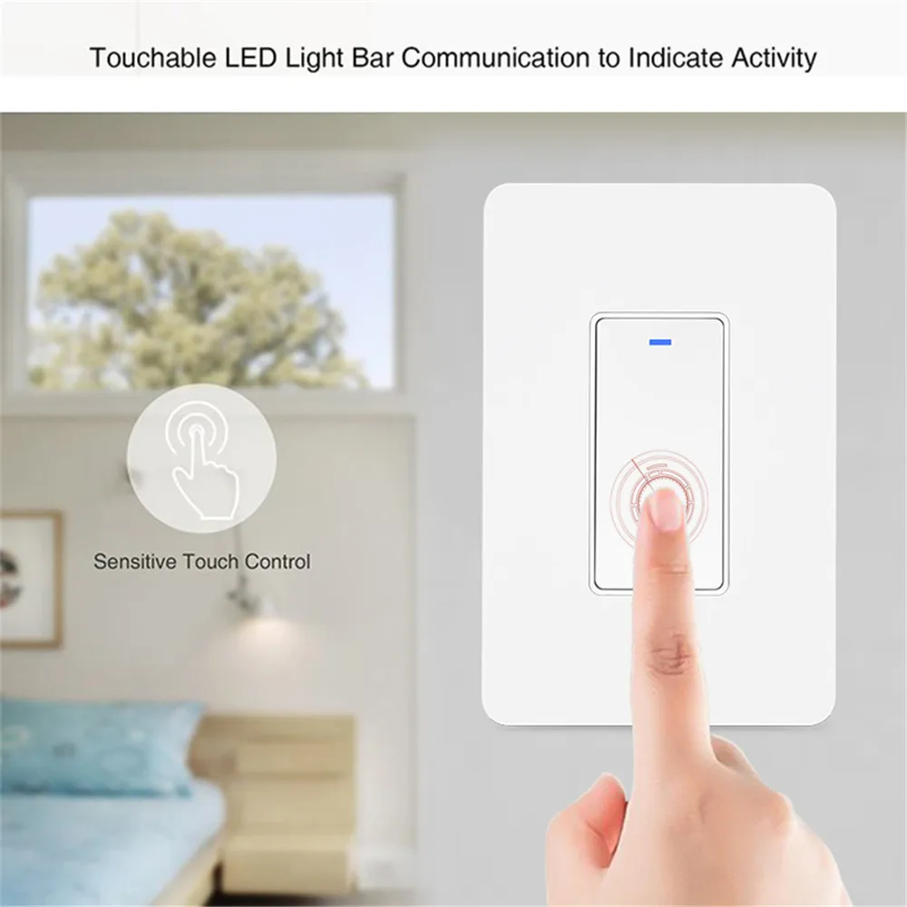 Weiwo Wall Switch Light Smart button Switch Wi-Fi  Work With Alexa, Google home and Google Tuya Switch,