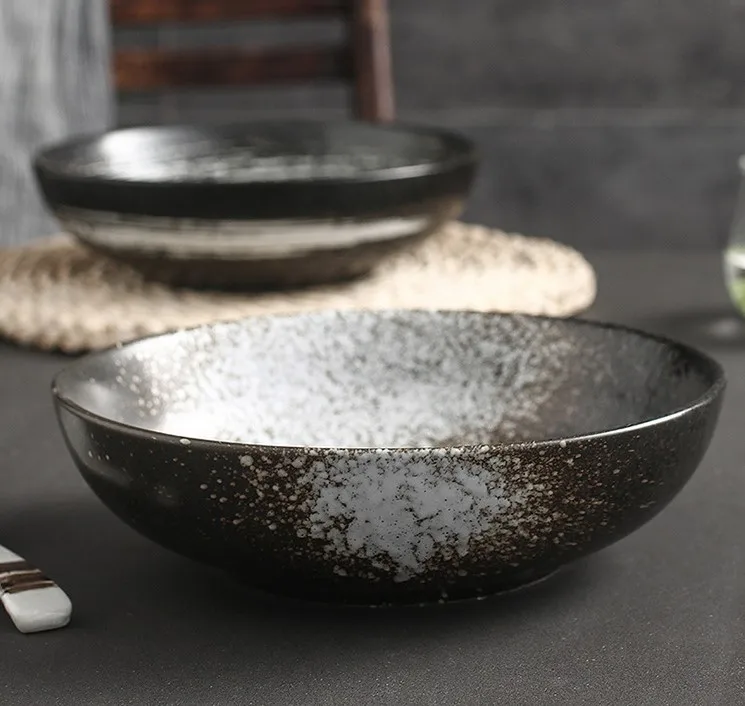 Tivray Slade Dessert Soup Noodles Bowl Stoneware Dinner Hand Made Glazed Porcelain Pottery Ceramic Home Restaurant Party