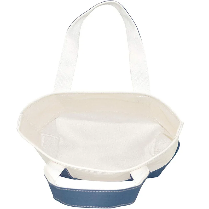 New Vintage Canvas Ladies One Shoulder Contrast color stitching Factory Outlet Custom Shopping tote bag cotton