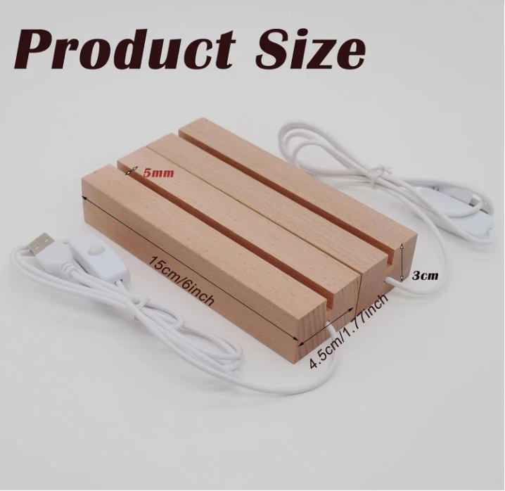 Round Wooden LED Lights Display Base with Remote Control for Laser Glass Resin Art(it has a control to change the light)