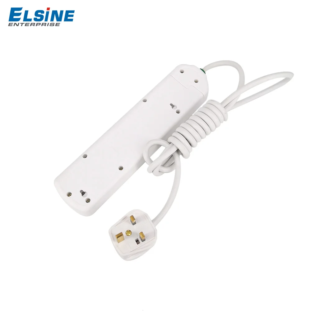 4 way UK type extension cables socket with individual switches light 13A 250V
