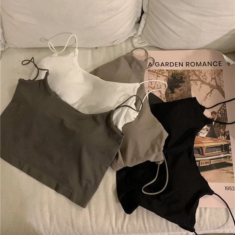 Women Beauty Back Bra Seamless Cami with Chest Pads Sexy Tank Top Sweet Lingerie Rose Floral Bra Mesh Tube Top