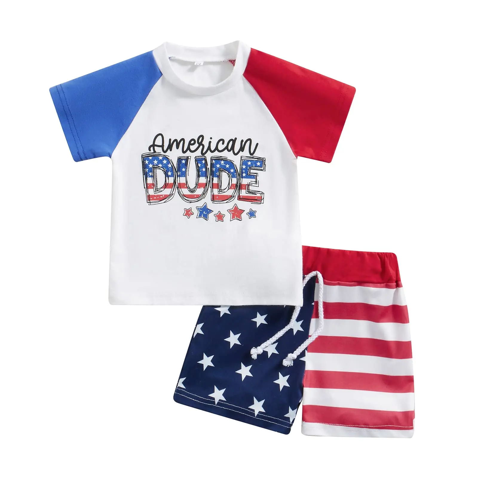 Independence Day Outfit Boy 4th of July Shirt Set Newborn Short Sleeve Top Shorts Patriotic Baby Toddlers Clothes