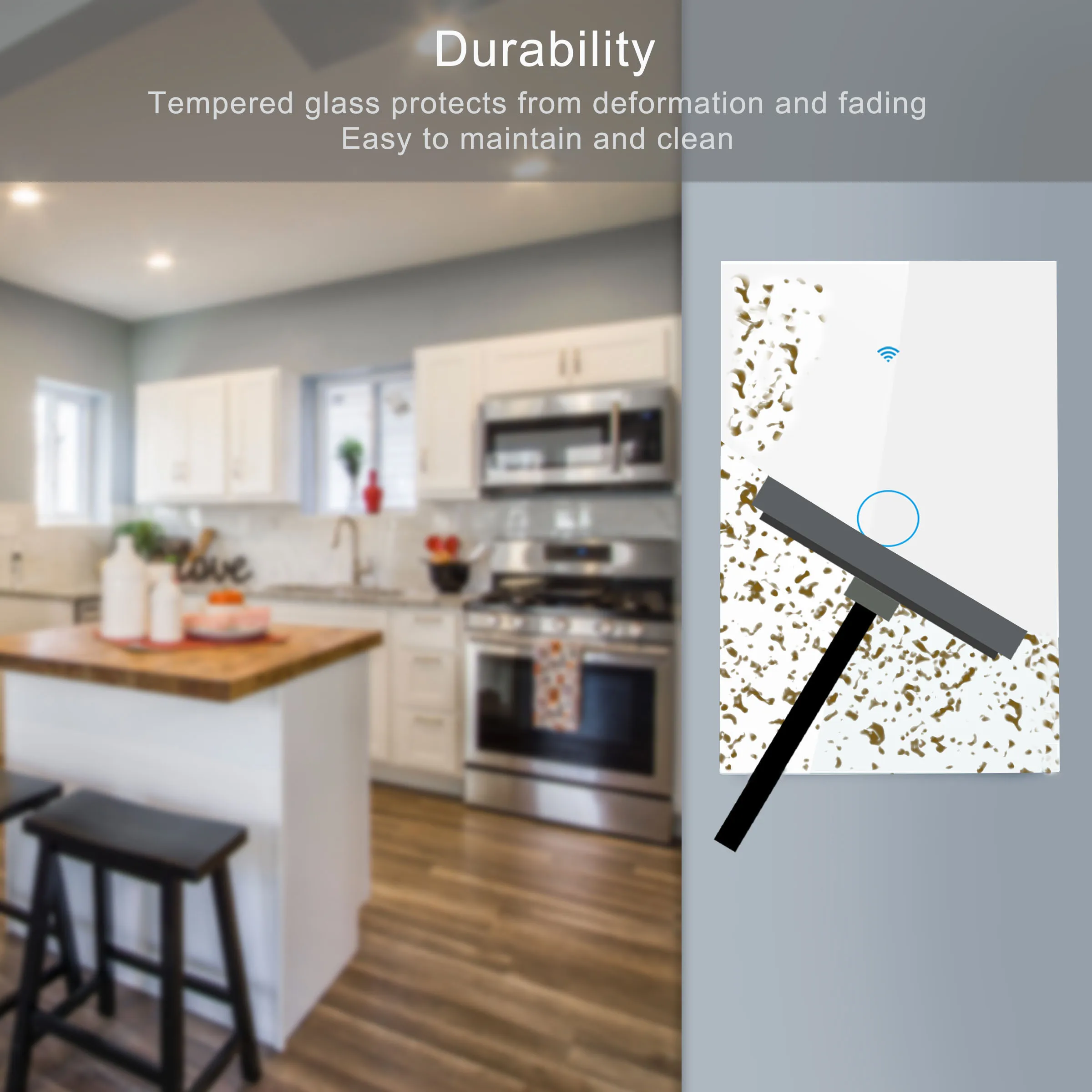 Factory tempered glass Touch Screen Multi-Route Diversity 4 gang Smart Switch TuYa Wifi Light Wall Switch