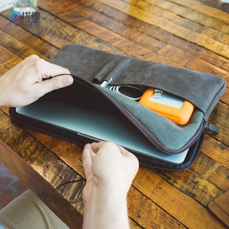 Vintage Fabric Canvas Soft Laptop Bottom Case For Dell Hp Costom Laptop Protective Sleeve Luxury Tote Laptop Bag Portable