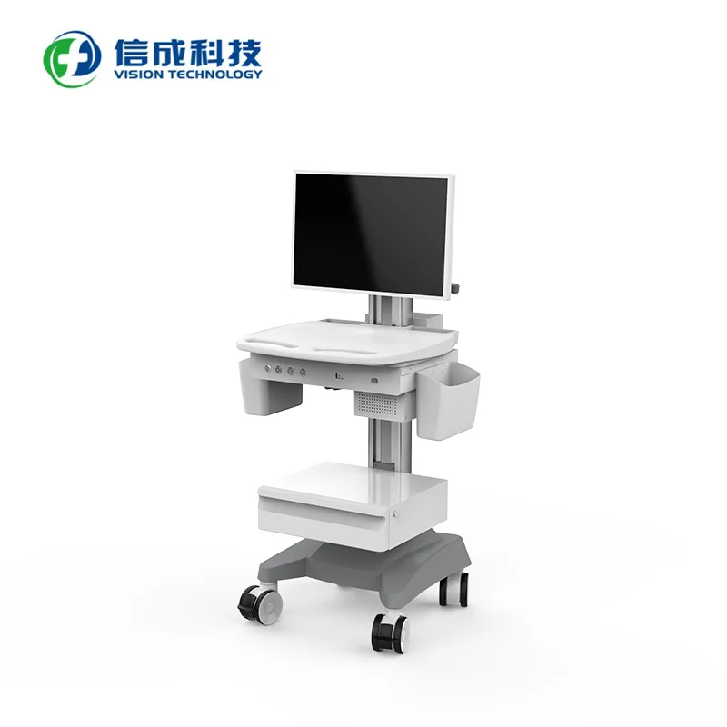 Хит продаж медицинское компьютерное офисное оборудование тележка для больничной рабочей станции с колесами