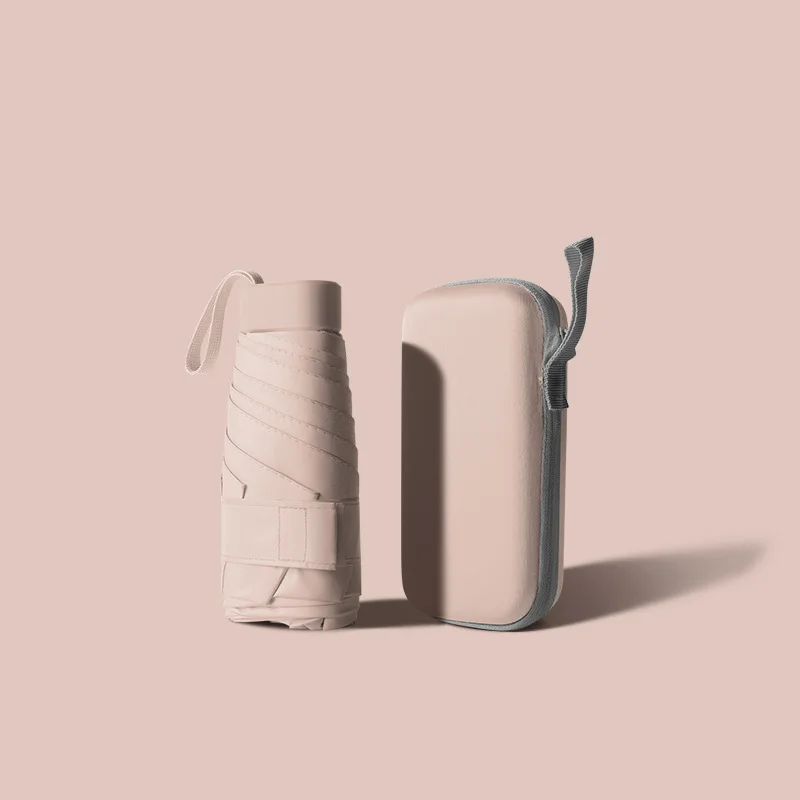 High Quality Folding Umbrellas 19 Inch,6 Ribs Mini Pocket Folding Umbrellas Travel Pongee Contemporary 6 Ribs Gifts Stores 210T